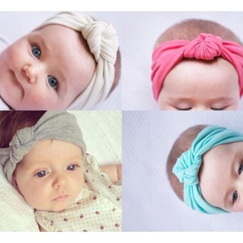 1PC Occident Fashion Cross knot Children Head Bands Contracted Solid Knitted Cotton Elastic Head Bands Children Hair Accessories