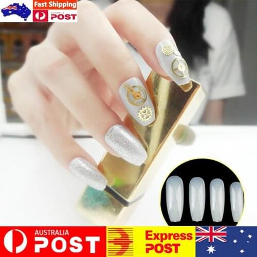 100Pcs Fake Nails Natural Fashion Full Cover False Nails with Box for Women Ballerina False Nail False Nails with Box
