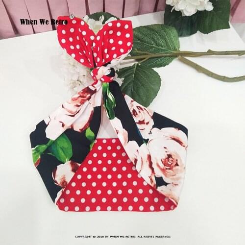 2021 Floral Print 50S Hairband Cotton Retro Vintage Hair Accessories Party Pin Up Rockabilly Headbands For Women VD1895