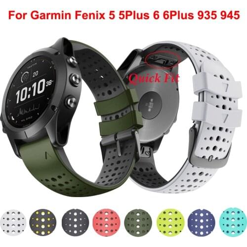 22MM Silicone Quick Release Watchband Strap for Garmin Fenix 6 6Pro Easyfit Wrist Band Strap For Fenix 5Plus 935 correa bracelet