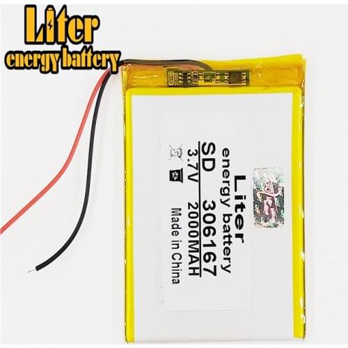 3.7V,2000mAH,306167 PLIB; polymer lithium ion / Li-ion battery for GPS,mp3,mp4,mp5,dvd,bluetooth,model toy mobile bluetooth