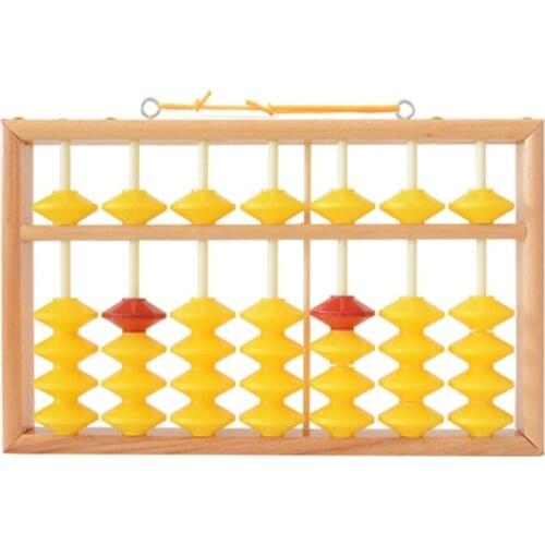 7 Column Non-Slip Hanging Wooden Abacus Chinese Soroban Educational Tool Mathmetic Calculator for Student Teacher