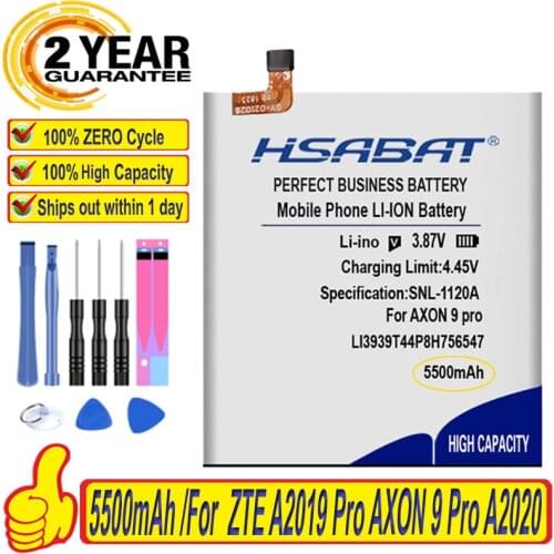 Top Brand 5500mAh LI3939T44P8H756547 Battery for ZTE A2020 A2020N2 Axon 10 Pro Axon 10 Pro 5G A2019 Pro AXON 9 Pro Batteries