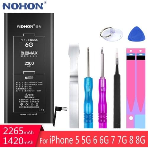 NOHON For iPhone 6 6G 7 7G 8 8G 5 5G 4 4G Phone Battery iPhone5 iPhone6 iPhone7 Replacement Batteries Lithium Polymer Free Tools