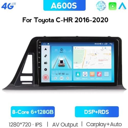 Android 10.0 Car Radio GPS For Toyota C-HR Europe Version Multimedia 2014 To 20120 CHR 1Din DSP HD IPS 1280*720 Carplay 6Gb 128G