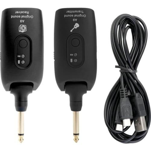 2.4G Wireless Guitar System Electric Guitars Transmitter and Receiver Set Built-in Rechargeable Battery 30M Transmission Range