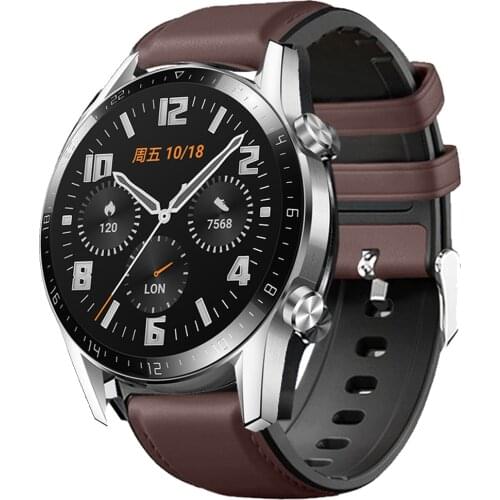 Leather + Silicone Bracelet Band For Huawei Honor Magic Watch 2 46mm Watch Strap For Huawei Watch GT 2 Honor Magic 2 Correa