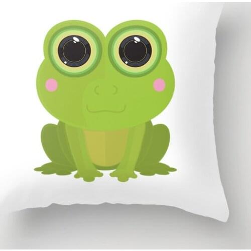 Frog Decorative Pillow Cushion Covers Square Pillowcase for Sofa Cotton Linen Pillow Cover