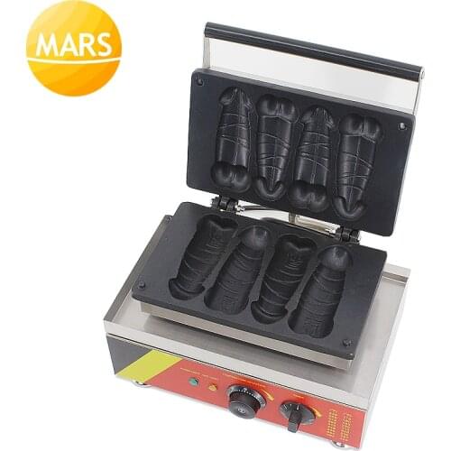 4pcs Electric Hot dog Sausage Penis Shape Waffle Maker Iron Machine Baker Gayke Machine 220v 110v Hot Dog Waffle Sticks Maker