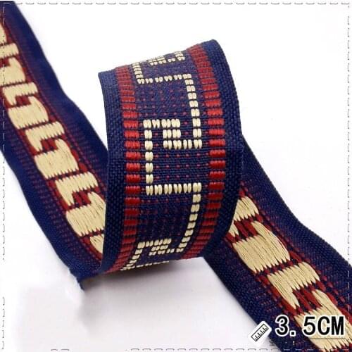 Hot sale 35MM Navy blue bordeaux Printed grosgrain Ribbon belt DIY Clothing Handmade Accessories backpack material (1 meter/lot)