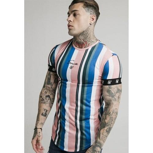 GYMCUCGV Mens Striped T-shirts