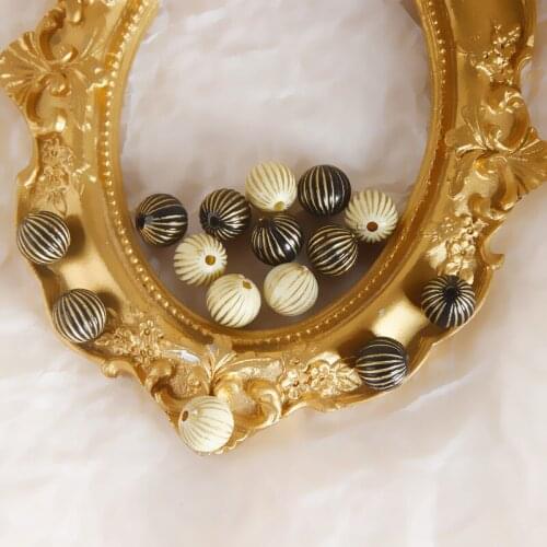 Retro Style Personality Temperament Pumpkin Round Bead Earrings Beaded Accessories DIY Necklace Bracelet Jewelry Accessories