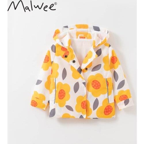 2020 Autumn Baby Girls Jackets Fashion Print Hooded Coat for Girl Kids Casual Outwear Child Clothing Toddler High Quality Jacket