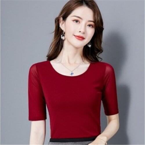 Summer Half Sleeve Womens Korean Casual Blusas Femininas O-Neck Blouse Summer Shirts 2021 Women Blouses Shirt Plus Size 3XL