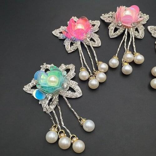 Fashion Sequins Flower Patches for Clothes Applique Sew On Beads Rhinestones Patches for Bridal Dress Shoes DIY Accessories