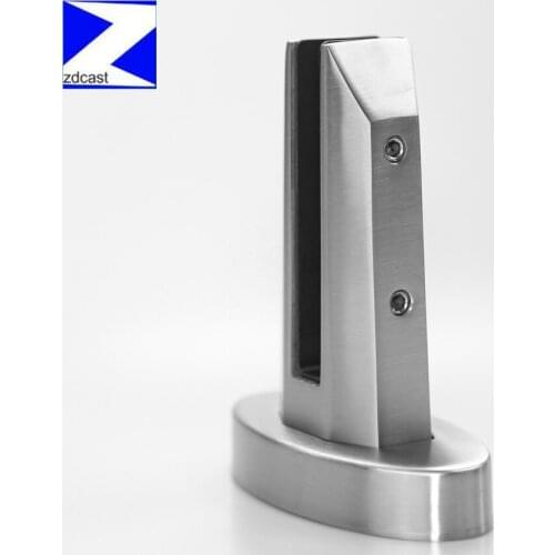 Outdoor Railing Handrail Stainless Steel Oval Base Plate Mirror Polish Glass Spigot