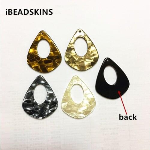 New arrival! 41x34mm 50pcs/lot drops-shape acrylic Imitation marble charms for earring/Jewelry making(As shown)