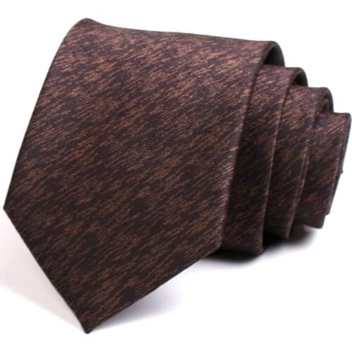 New Design Gentleman Tie Mens High Quality Business Suit Work Necktie 8CM Wide Brown Ties For Men Fashion Formal Neck Tie