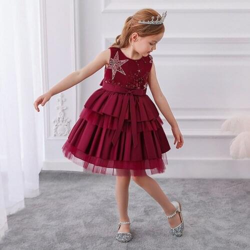 New Year Gift Layered Tutu Dress Girl Kids Dresses For Girls Clothes Vestidos Gown Party And Wedding Dress Princess Costume
