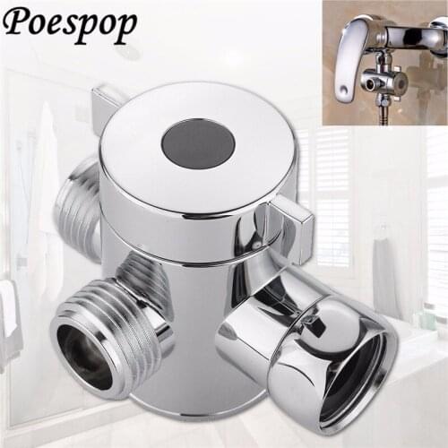 POSEPOP G1/2" Three Head Function Switch Adapter Control Valve 3 Way Tee Connector Shower Head Diverter Valve For Bidet Shower