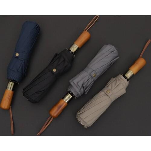 Retro double-decked wind-resistant Big Umbrella Business Style Fully Automatic three folds Double umbrella 115cm Sunny umbrellas