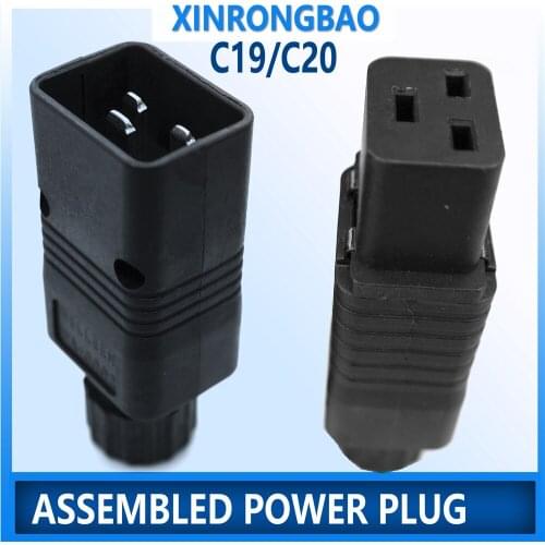 IEC 320 IEC320 C19 C20 16A 250V AC Plug Female Male DIY Rewirable Plug Screw Lock PDU APC UPS Computer server plug 4000W CE ROHS