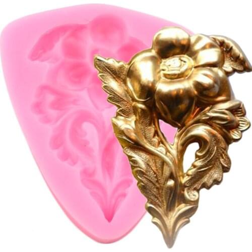 3D Flower Cake Border Silicone Mold Cupcake Topper Fondant Mould Cake Decorating Tools DIY Candy Polymer Clay Chocolate Molds