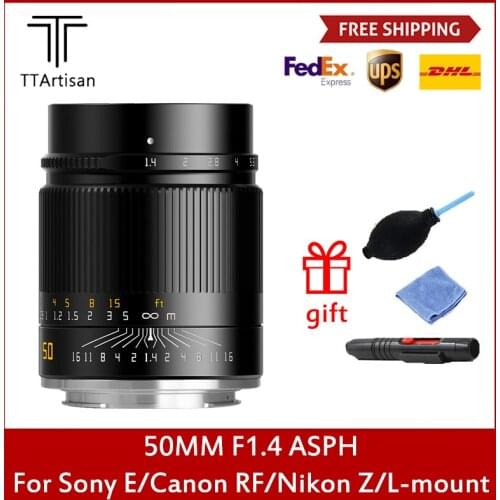 TTArtisan 50mm F1.4 ASPH Full Frame Manual Focus Lenses for Sony E Canon RF Nikon Z Sigma Lumix Leica L mount Cameras