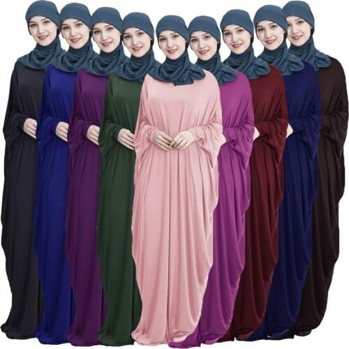 Turkey Muslim Abaya Dress Women Batwing Sleeve Moroccan Kaftan Loose Hijab Dresses Prayer Garment Robe Maxi Islamic Clothing