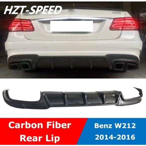 Carbon Fiber Car Protector Rear Bumper Lip Spoiler Diffuser For Benz E Class W212 E63 AMG Car Body Kit 2014-2016