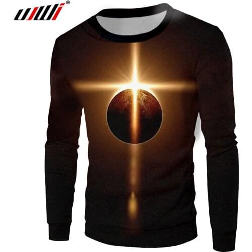 UJWI Black Sweatshirts Men 2018 Spring Fall 3d Print Galaxy Space Hoodies Sweatshirt Oversize 6XL Hombre Hip Hop Pullovers Coats