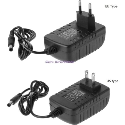 EU /US Plug 12.6V 2A 18650 Lithium Battery Charger DC 5.5MM x 2.1MM Portable Charger