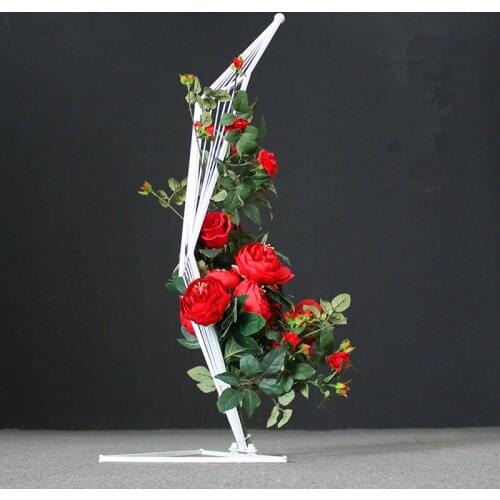 2pcs Wedding wrought iron sail table flower shelf T platform road lead living room study decoration