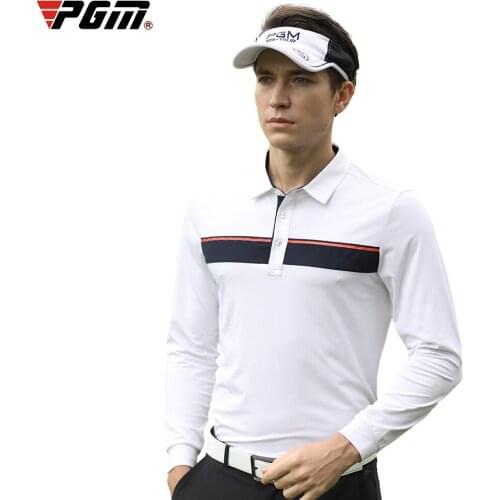 2020 PGM New Spring Summer Mens Long-sleeved Golf T-shirt Outdoor Sports Tops Stripes Breathable golf clothing