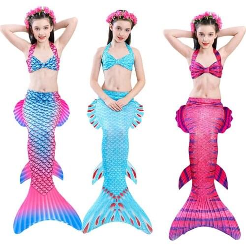 2021 Girls Mermaid Tail Mermaid Swimming Costume Cosplay Swimsuit Party Clothing Beach Bikini Swimwear Mermaid Dress for Party