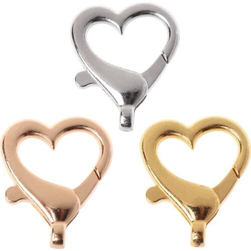 5 Pcs Love Heart Shape Lobster Buckle Keychain Pendant Alloy Jewelry Accessories DIY Metal Material U2JF