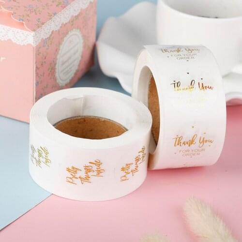 500pcs Label Paper Roll Thank You Sticker For Baking Wedding Decoration Party Sticker Seal Labels Gift