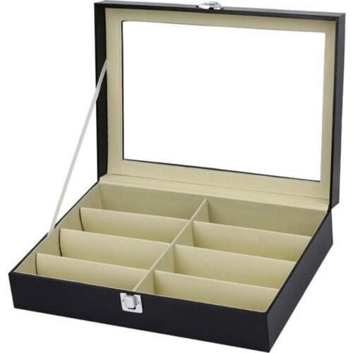 8 Slot Eyeglass Sunglasses Storage Box Men Women Glasses Display Case Organizer Collect Boxes 2XPC