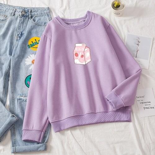 90s Aesthetic Woman Hoodies Sweatshirt Comfortable Cotton Pullover Women Funny Womens Clothing Small Fresh Coat Sudadera Mujer