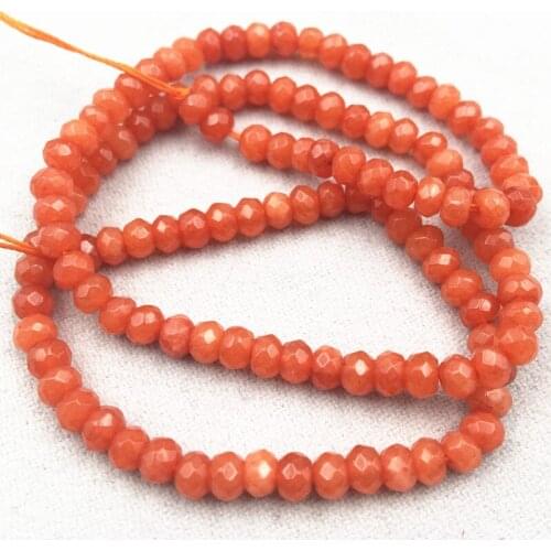 DIY Accessories Orange Natural Stone Jades Faceted Abacus Chalcedony 2x4mm Loose Spacers Beads for Jewelry Making 14inch A148