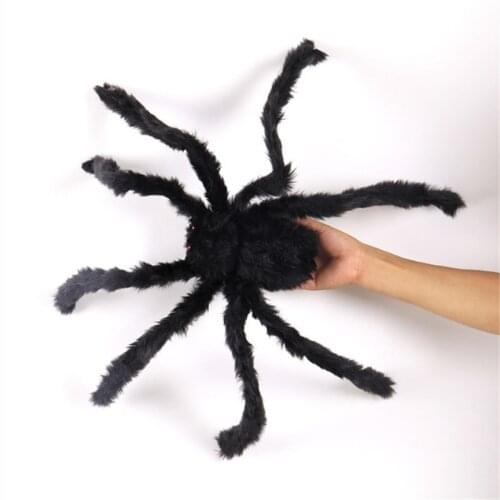 60cm Large Spider Halloween Decoration for Home Bar Haunted House Spider Cotton Web Halloween Artificial Spider Silk Props-S