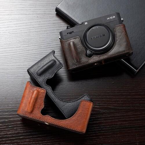 AYdgcma Fujifilm XE4 Camera case Handmade Genuine Leather Half Body For Fujifilm XE4 Camera Cover