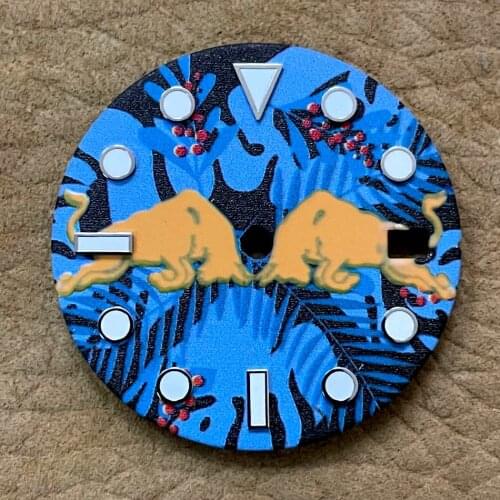 Modified watch accessory watch dial 28.5mm green luminous, suitable for NH35, 8215, 2813 automatic mechanical movement