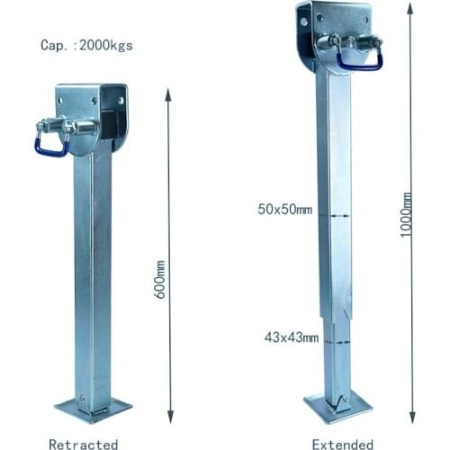 Stabilser Legs Drop Down With Plate 600mm Caravan parking legs capacity 2000kgs per leg Camping RV Trailer, prop stands