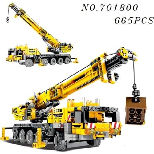 City Engineering Car Bulldozer Crane technical Truck Excavator Roller Building Blocks Construction Bricks Toys for Children Gift