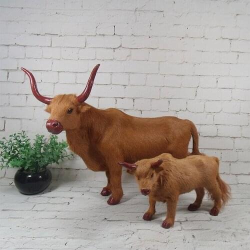 Simulation cute cattle model polyethylene&furs cattle model home decoration props ,model gift d673