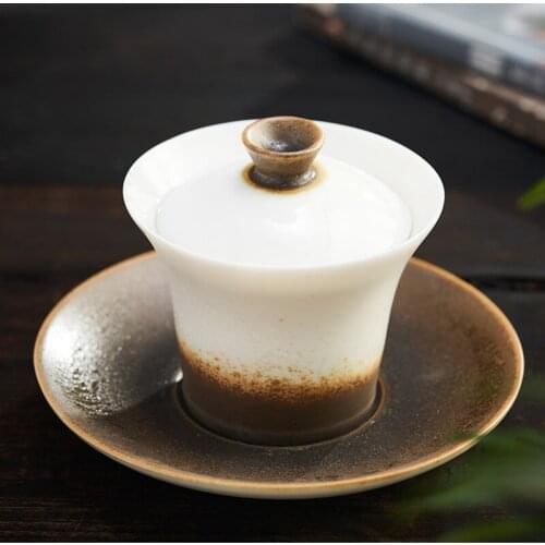 Ceramic Palace Gaiwan Vintage Big Tea Cup Portable Travel Teaware Home Office Drinkware Tea Tureen Accessories Home Decor