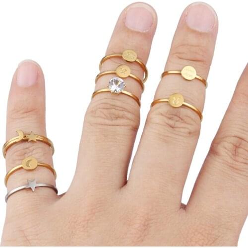 Letter Ring Womens Stainless Steel Rings For Women Fashion Gold Ring Couple Initial Ring Wedding Women Jewelry Ring Rings