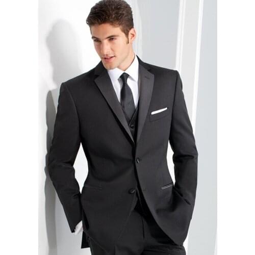 Hot Selling2016Notch Lapel Two Buttons Terno Masculino Custume Homme Fashion Tuxedos Jacket Men Suits 3Pieces Slim Fit Men Suits