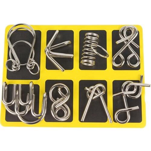 Metal Montessori Puzzle Wire IQ Mind Brain Teaser Puzzles Children Adults Interactive Game Reliever Educational Toys